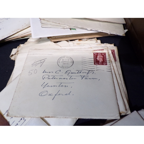Case of letters dating from the 1920's to 1950's