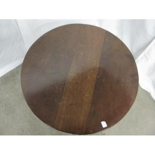 285 - Two mahogany wine tables both having circular tops over turned columns and standing on tripod bases ... 