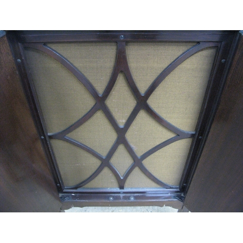 294 - His Master's Voice mahogany floor standing gramophone cabinet having a hinged lift top lid opening t... 