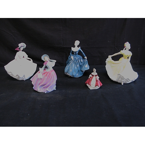 100 - Collection of Royal Doulton figurines to comprise: Ninette HN2379, Sunday Best HN2698, Autumn Breeze... 