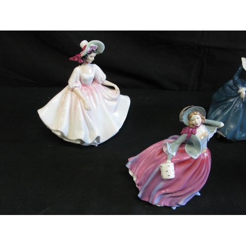 100 - Collection of Royal Doulton figurines to comprise: Ninette HN2379, Sunday Best HN2698, Autumn Breeze... 