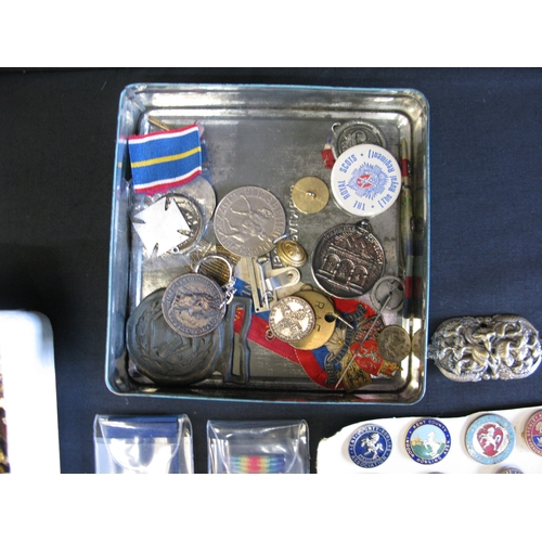 Collection of various pin badges and medals etc