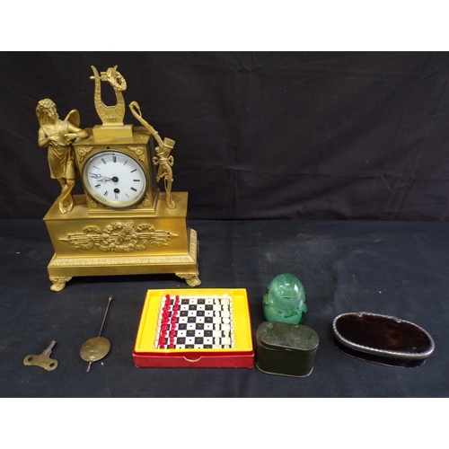 Group of sundry items to include: green glass dump paperweight - 9cm ...