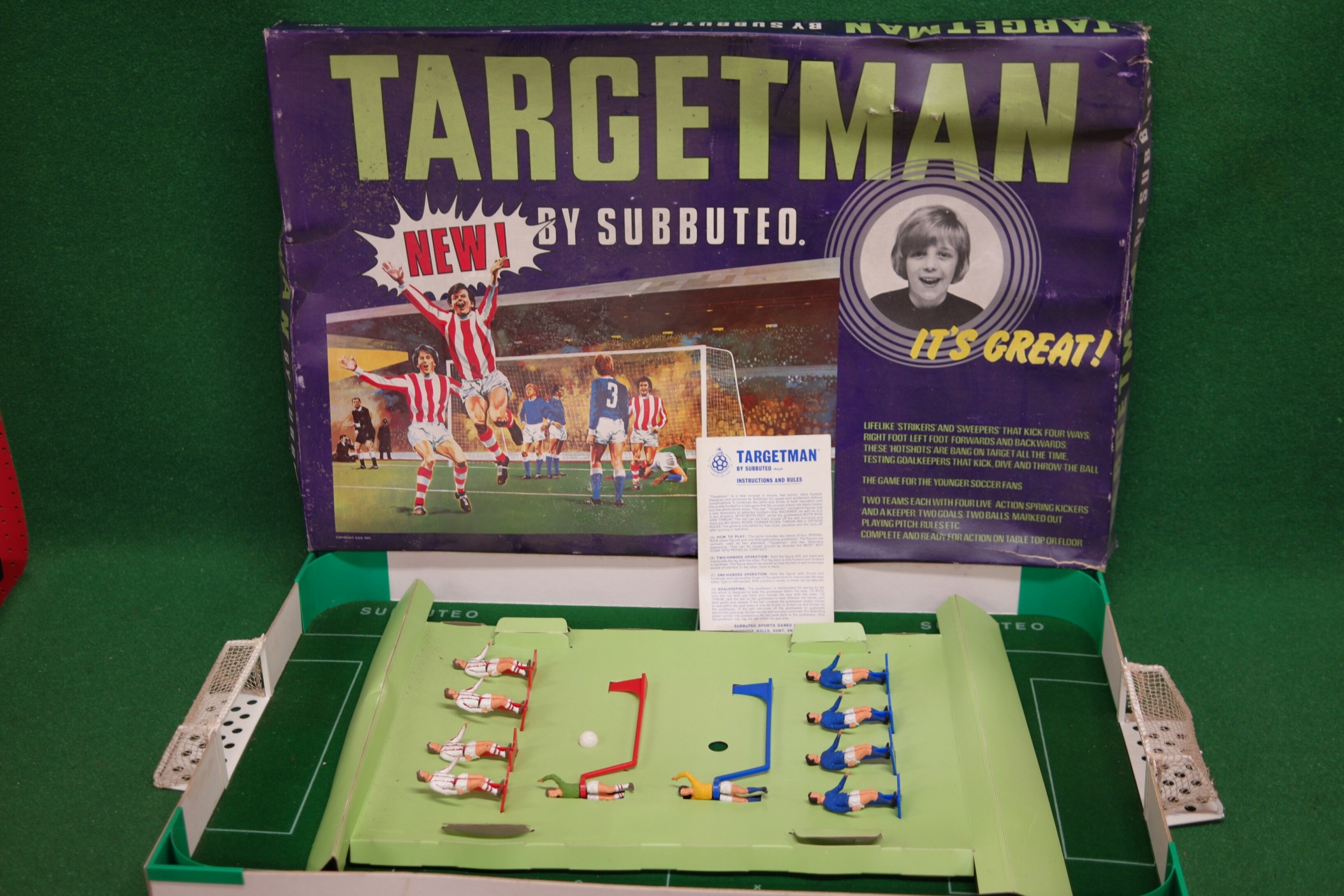 1973 boxed Targetman by Subbuteo with eight players, two goal keepers ...