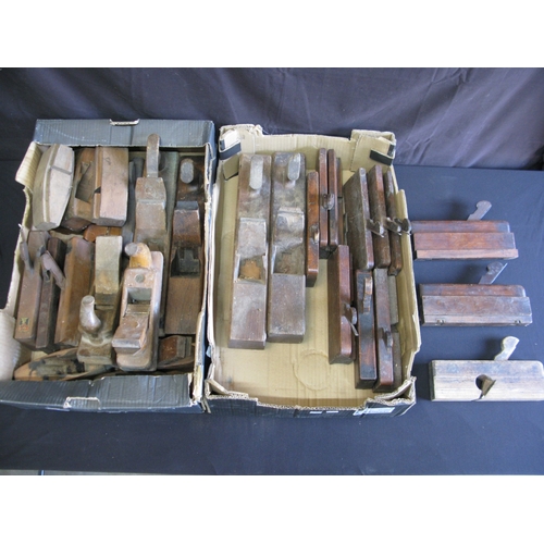 107 - Two boxes of assorted wooden planes