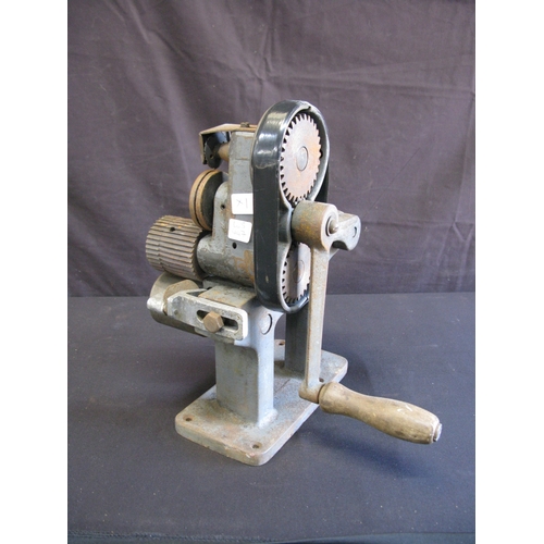 115 - Hand operated leather splitter - 31cm tall