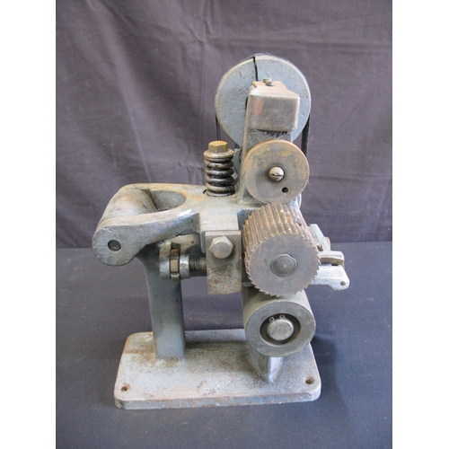 115 - Hand operated leather splitter - 31cm tall
