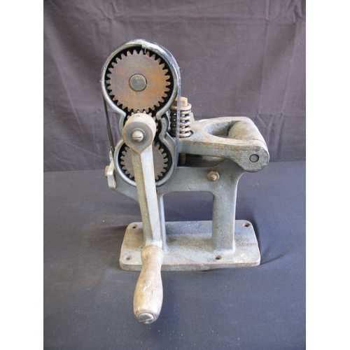 115 - Hand operated leather splitter - 31cm tall