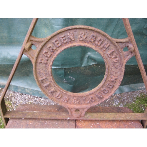 72 - T Green & Sons Ltd iron garden roller (no handle) - 44.5cm wide together with one other iron garden ... 