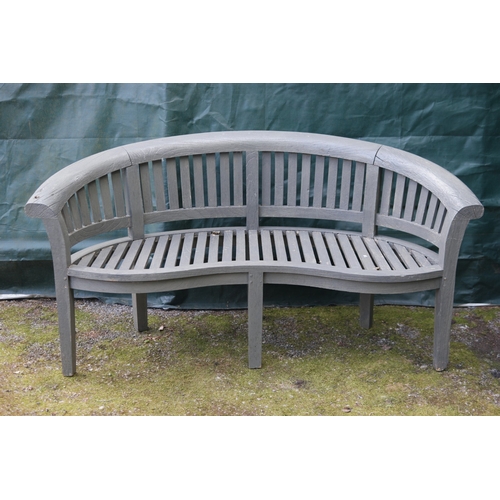 97 - Painted hardwood banana bench - 169cm x 68cm x 88cm tall