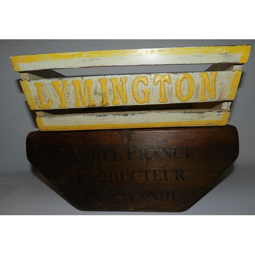 100 - Two large wooden boxes , lymington and french one 