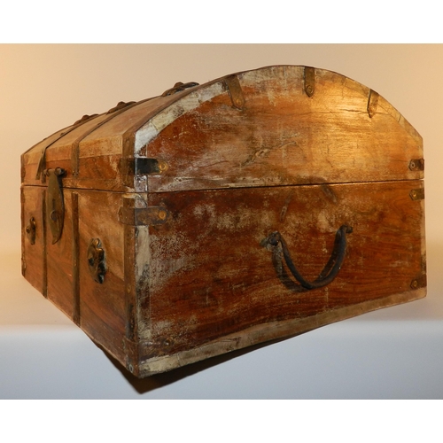 102 - Ship Chest, trunk, apx 38 x 36cm 