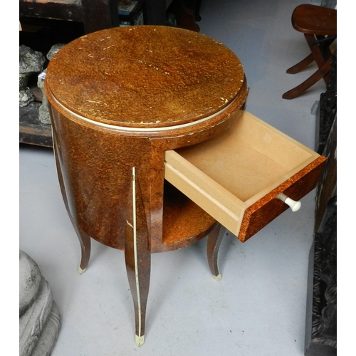 110 - Art deco table apx 71cm height , diameter s apx 41cm 