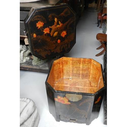 125 - Chinese side table ,chest, trunk with a draw  apx 56cm height, 55x55cm