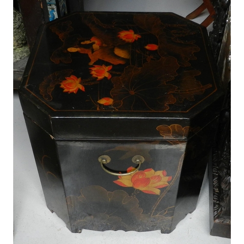 125 - Chinese side table ,chest, trunk with a draw  apx 56cm height, 55x55cm