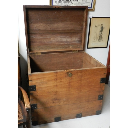 133 - Large wooden chest , very heavy, apx 61cm height, 70x51cm