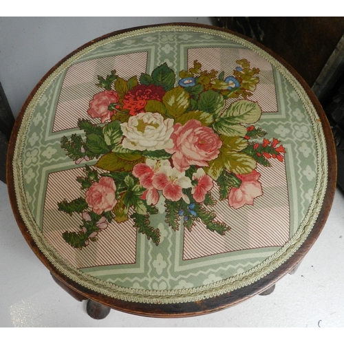 135 - Edwardian round stool, soft top, apx 41cm height, diameter 51cm