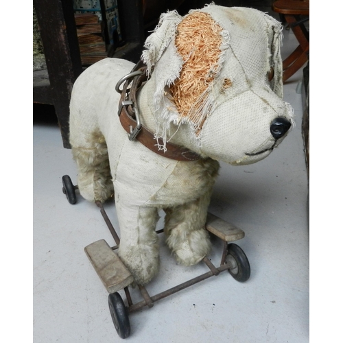 137 - Vintage Push dog toy apx 50cm height & 53cm long