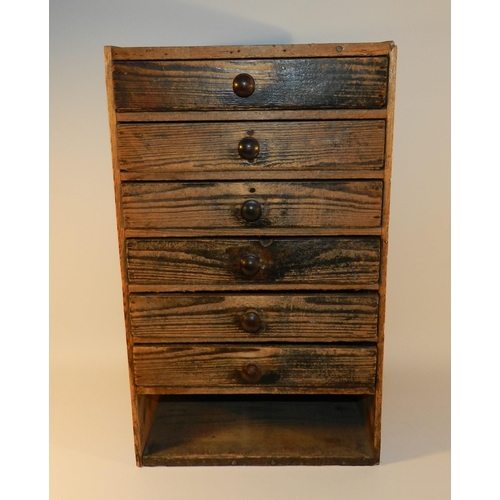 147 - Desk chest of drawers , printers factory apx 48cm height