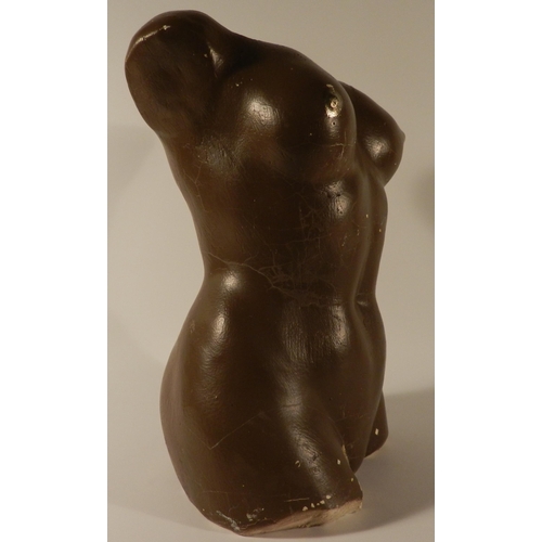 148 - Stone Vase in Body shape , very heavy , brown colour , apx 27cm