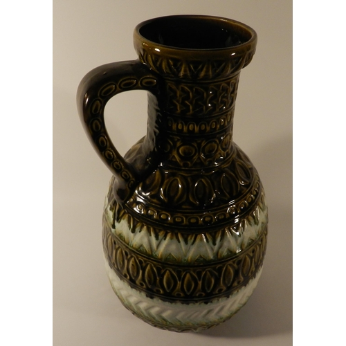 149 - West Germany Jug , Glazed terracotta apx 41cm height