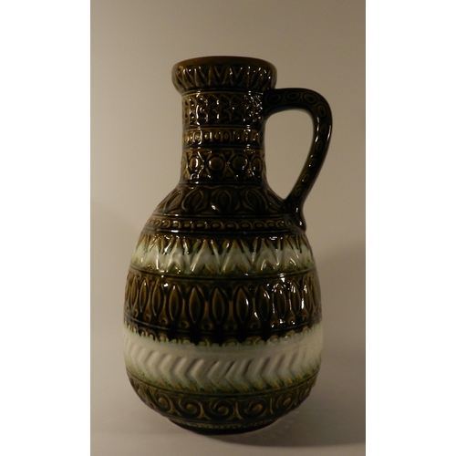 149 - West Germany Jug , Glazed terracotta apx 41cm height