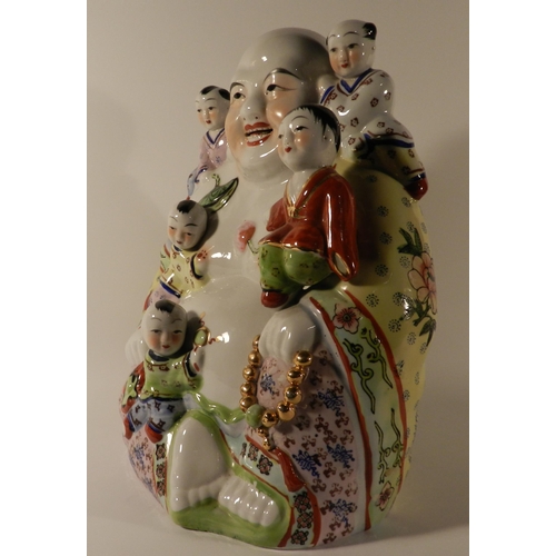 156 - Large happy Budha, porcelain apx 32cm height