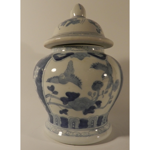 160 - Ginger Jar ( blue and white porcelain ) apx 22.5cm height