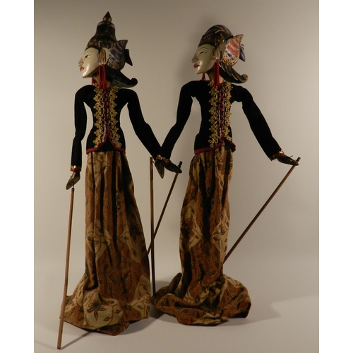 162 - Indonesian Theatre puppets , wayang golek rod puppets, apx 61cm height