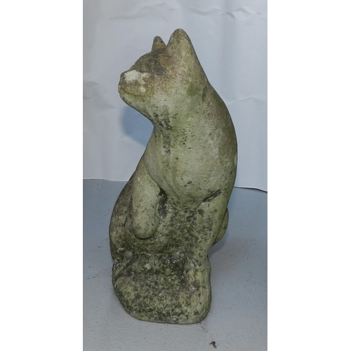 176 - Garden Weathered Cat 1950 , curious cat, apx 41cm height