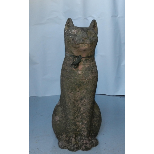 177 - Garden Weathered Cat 1950 ( egyptian look) apx 44cm height