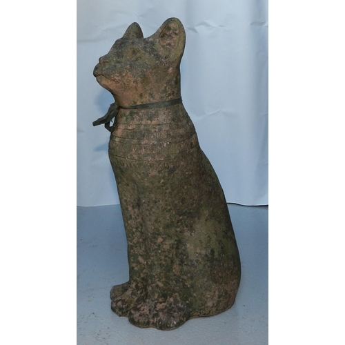 177 - Garden Weathered Cat 1950 ( egyptian look) apx 44cm height