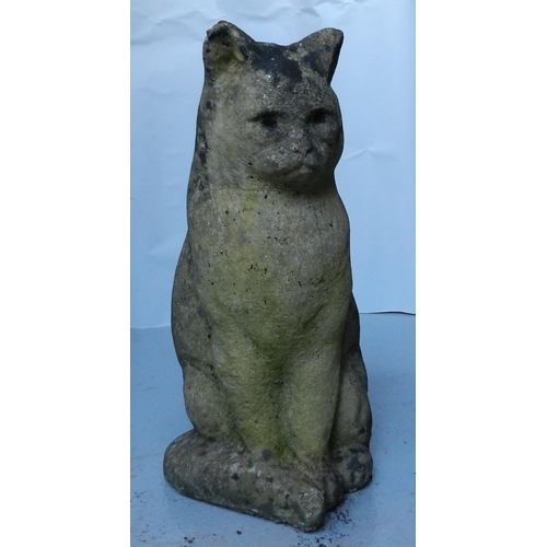 178 - Garden Weathered cat 1950 , sitting cat apx 36cm height