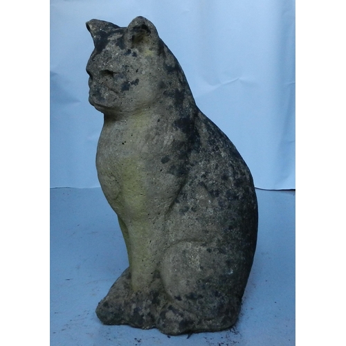 178 - Garden Weathered cat 1950 , sitting cat apx 36cm height