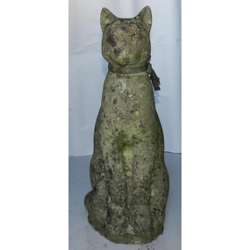 179 - Garden Weathered cat 1950 , Large sitting cat , apx 54cm height