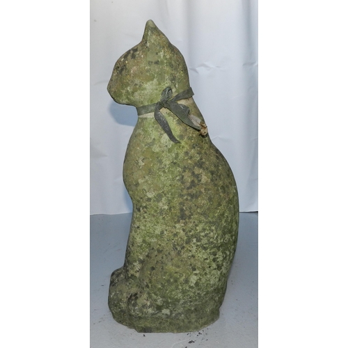 179 - Garden Weathered cat 1950 , Large sitting cat , apx 54cm height