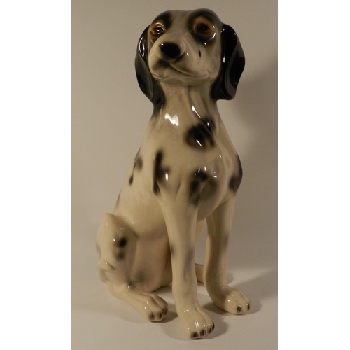 196 - Life size Dog statue, porcelain apx 38 height