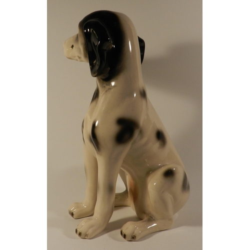 196 - Life size Dog statue, porcelain apx 38 height