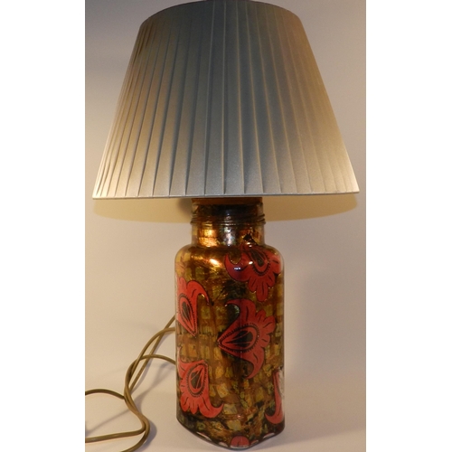 220 - Lamp made of an Bottle , with a shade apx 54.5cm height