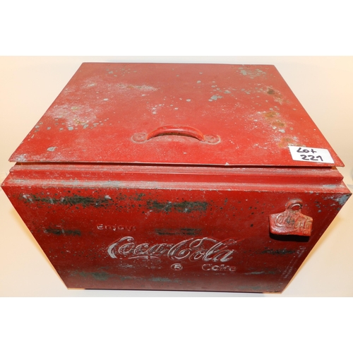 221 - Coca Cola Cool Box apx 37cm height 45.5x36.5cm