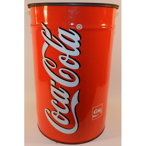 222 - Coca Cola barrel , apx 45cm height & 31cm diameter