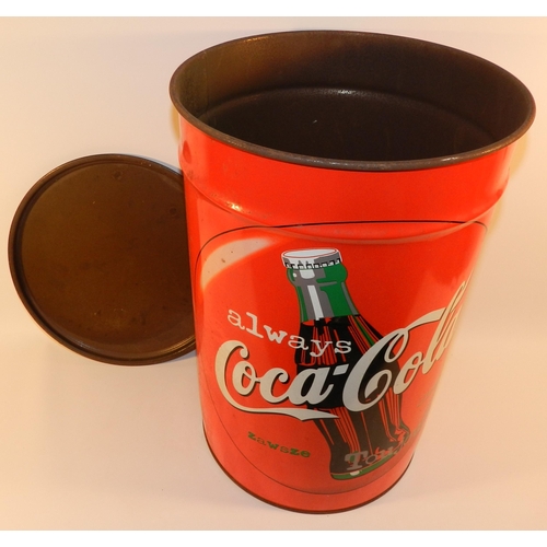 222 - Coca Cola barrel , apx 45cm height & 31cm diameter