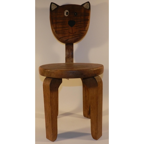 223 - Kids Wooden Cat Chair 