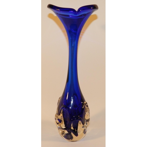 234 - Blue Glass vase apx 30cm height