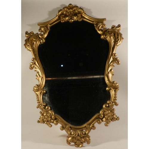 248 - Large wooden mirror, gold , apx 76x53cm 