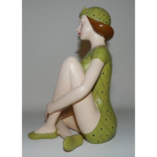 25 - Art deco Girl Statue , resin, apx 21cm height