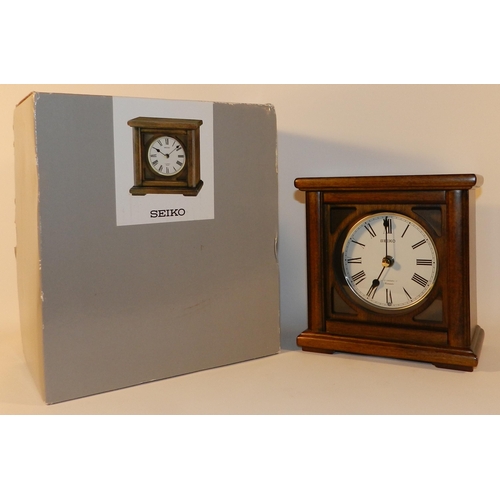 251 - Seiko Mantle Clock, brand new, in box, apx 18cm height