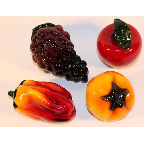 258 - Glass Fruit, four pcs