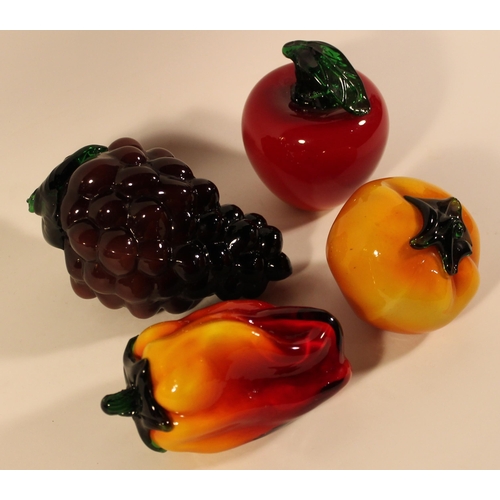 258 - Glass Fruit, four pcs