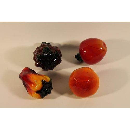 258 - Glass Fruit, four pcs